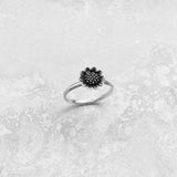 Sterling Silver Sunflower Ring, Dainty Ring, Boho Ring, Silver Ring, Flower Ring