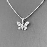 Sterling Silver Small Butterfly Necklace, Boho Necklace, Silver Necklace