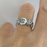 Sterling Silver Celestial Ring, Sun Ring, Silver Ring, Moon Ring, Star Ring, Boho Ring