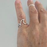 Sterling Silver Double Waves Ring, Silver Ring, Wave Ring, Surf Ring