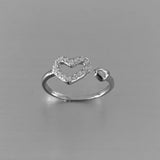 Sterling Silver CZ Heart Toe Ring, Silver Rings, Heart Ring