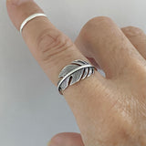 Sterling Silver Large Feather Ring, Silver Ring, Boho Ring, Angels Wing, Religious Ring
