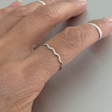 Sterling Silver Thin Tiny Waves Ring, Dainty Ring, Silver Ring, Wave Ring, Stackable Ring
