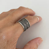 Sterling Silver Bali Design Ring, Statement Ring, Silver Ring, Boho Ring, Bali Ring