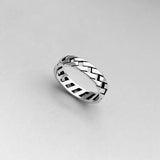 Sterling Silver Unisex Intricate Link Chain Ring, Silver Ring, Silver Band, Stackable Ring
