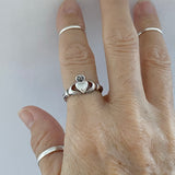 Sterling Silver Medium Claddagh Ring, Friendship Ring, Heart Ring, Irish Ring, Silver Ring