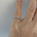 Sterling Silver Dainty Knot Ring, Love Knot Ring, Silver Ring, Boho Ring