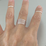 Sterling Silver Multiple Thin Bands Ring, Silver Ring, Silver Band, Boho Ring