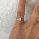 Sterling Silver CZ Plumeria Toe Ring, Flower Ring, Hawaii Ring, Silver Ring, Boho Ring