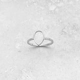 Sterling Silver Open Teardrop Ring, Dainty Ring, Silver Ring, Drops