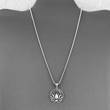 Sterling Silver Lotus Necklace, Silver Necklace, Flower Necklace, Boho Necklace