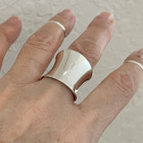 Sterling Silver Statement Concave Ring, Silver Band, Silver Rings, Boho Ring