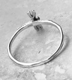 Sterling Silver Small Sideway Dragonfly Ring With Hammer Band, Dainty Ring, Silver Ring, Spirit Ring