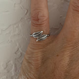 Sterling Silver Double Leaf Toe Ring, Silver Rings, Tree Ring