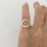 Sterling Silver Open Circle Ring, Boho Ring, Silver Ring, Halo Ring