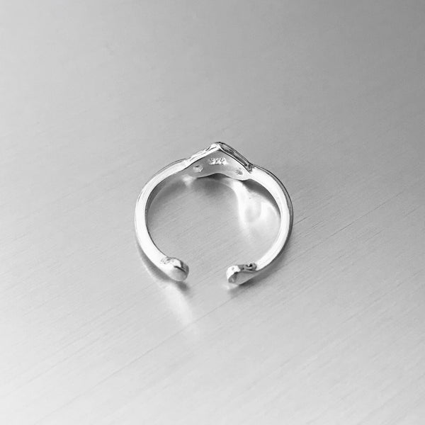 Sterling Silver Adjustable Solid Heart Toe Ring, Boho Ring, Heart Ring ...
