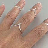 Sterling Silver Big V Shape Ring, Silver Ring, Chevron Ring, Boho Ring