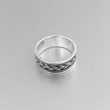 Sterling Silver Unisex Braided Band, Silver Ring, Wedding Ring, Silver Band