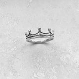 Sterling Silver Simple Crown Ring, Silver Crown, Silver Ring, Boho Ring, Princess Ring