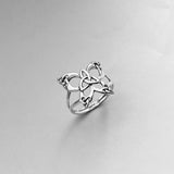 Sterling Sterling Thin Triquetras Celtic Butterfly Ring, Silver Ring, Boho Ring, Spirit Ring