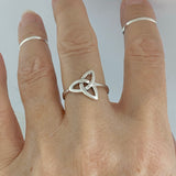 Sterling Silver Trinity Knot Ring, Triquetra Ring, Silver Ring, Boho Ring