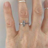 Sterling Silver Sideway Dragonfly Ring, Dainty Ring, Silver Ring, Spirit Ring, Boho Ring