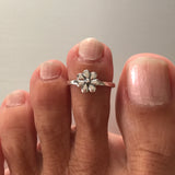 Sterling Silver Seven Petal Flower Toe Ring, Daisy Ring, Silver Ring, Flower Ring