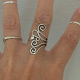 Sterling Silver Swirl Ring, Silver Ring, Statement Ring, Boho Ring