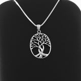 Sterling Silver Large Tree Of Life Necklace, Silver Necklace, Fortune Necklace, Tree Necklace