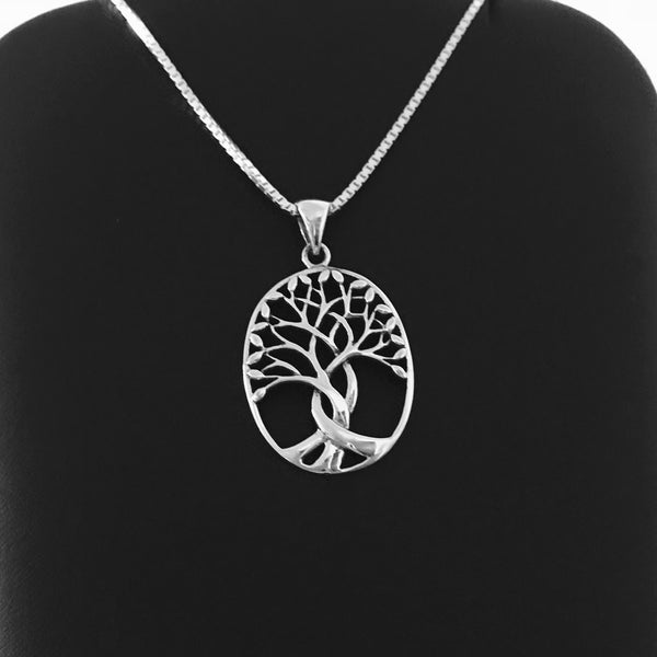 Sterling Silver Large Tree Of Life Necklace, Silver Necklace, Fortune Necklace, Tree Necklace