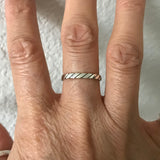 Sterling Silver Rope Ring, Stackable Ring, Silver Rings, Band