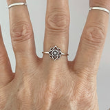 Sterling Silver Mandala Ring, Boho Ring, Flower Ring, Yoga Ring