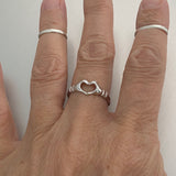 Sterling Silver Heart Hands Claddagh Ring, Silver Ring, Heart Ring, Hand Ring, Love Ring