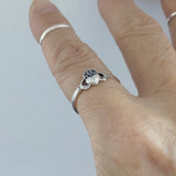 Sterling Silver Small Claddagh Heart Ring, Dainty Ring, Friendship Ring, Silver Ring, Love Ring