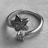 Sterling Silver Moon and Star Toe Ring, Silver Rings, Moon Ring