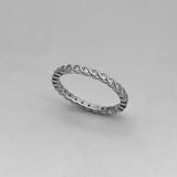 Sterling Silver Eternity CZ Braided Ring, Boho Ring, Silver Ring, Wedding Ring