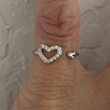 Sterling Silver CZ Heart Toe Ring, Silver Rings, Heart Ring