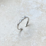 Sterling Silver 3 CZ Toe Ring, Silver Rings, CZ Ring