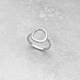 Sterling Silver Open Circle Ring, Boho Ring, Silver Ring, Halo Ring