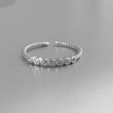 Sterling Silver 7 Tiny CZ Toe Ring, Silver Ring, CZ Ring, Dainty Ring, Midi Ring