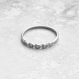 Sterling Silver Braided CZ Ring, Silver Ring, Braided Ring, Stackable Ring