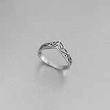 Sterling Silver Chevron Filigree Ring, Silver Ring, V Shape Ring