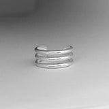 Sterling Silver Triple Band Cuff Toe Ring, Silver Ring, Boho Ring, Silver Band
