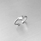 Sterling Silver Adjustable Solid Heart Toe Ring, Boho Ring, Heart Ring, Silver Ring
