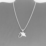 Sterling Silver Stingray Necklace, Silver Necklace, Ocean Necklace