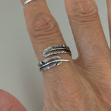 Sterling Silver Angel Feather Ring, Silver Ring, Angels Wing Ring, Religious Ring, Boho Ring