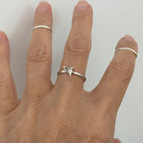 Sterling Silver Tiny Hummingbird Ring, Bird Ring, Spirit Animal Ring, Silver Ring, Boho Ring