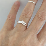 Sterling Silver Plain Chevron Ring, V Shape Ring, Silver Ring, Silver Band