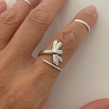 Sterling Silver Beautiful Dragonfly Ring, Silver Ring, Boho Ring, Spirit Ring
