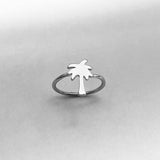 Sterling Silver High Polish Palm Tree Ring, Tree Ring, Silver Ring, Beach Ring